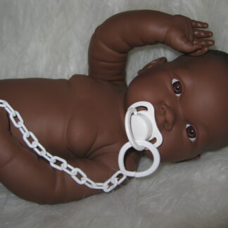 Speen wit met speenketting passend voor babypoppen Llorens - zie omschrijving