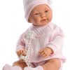 L05a Llorens levensechte babypop blank meisje fullbody met kleding en speen 45 cm - Afbeelding 5