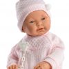 L05a Llorens levensechte babypop blank meisje fullbody met kleding en speen 45 cm - Afbeelding 2