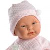 L05a Llorens levensechte babypop blank meisje fullbody met kleding en speen 45 cm