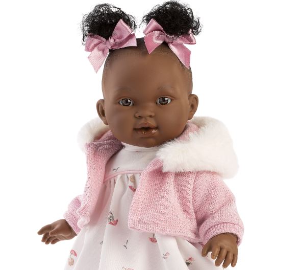 huren Gemakkelijk Eerlijk L19d Llorens babypop softbody baby pop donker met geluid roze witte kleding  speen 38 cm – Selintoys