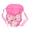HU50a Poppendraagzak Roze bloemen voor poppen 35 t/m 46 cm - draagzak voor pop