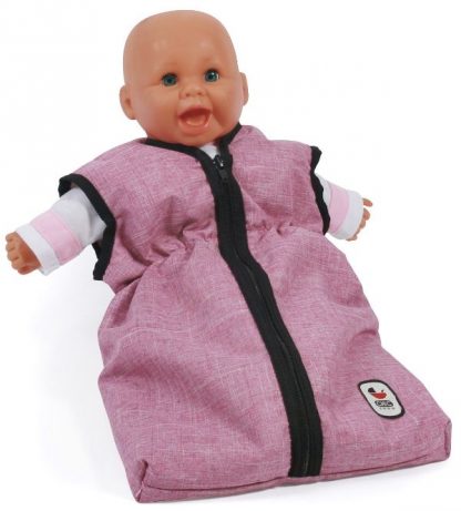 HU44a Poppenslaapzak roze jeans voor poppen 35 t/m 46 cm