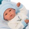 L03b Llorens levensechte babypop jongetje fullbody met kleding deken en speen 35 cm
