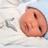 L03b Llorens levensechte babypop jongetje fullbody met kleding deken en speen 35 cm - Afbeelding 6
