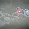 Speen blauw-wit met speenketting voor babypoppen - zie omschrijving tekst - Afbeelding 8