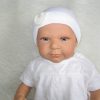 SA01a Mutsje wit met hartje passend voor alle babypoppen - Afbeelding 4