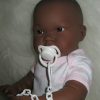 Speen wit met speenketting passend voor babypoppen Antonio Juan - zie omschrijving tekst - Afbeelding 2