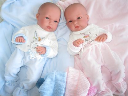 L03c Llorens levensechte babypop tweeling fullbody met kleding deken en speen 35 cm - Afbeelding 5