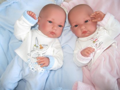 L03c Llorens levensechte babypop tweeling fullbody met kleding deken en speen 35 cm - Afbeelding 11