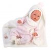 L10i Llorens levensechte babypop soft body baby pop met geluid kleding deken en speen 42 cm - Afbeelding 2