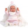 L10i Llorens levensechte babypop soft body baby pop met geluid kleding deken en speen 42 cm - Afbeelding 3