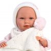 L10i Llorens levensechte babypop soft body baby pop met geluid kleding deken en speen 42 cm - Afbeelding 5