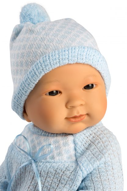 L07b Llorens levensechte babypop Aziatisch jongetje fullbody met kleding en speen 45 cm