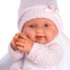 L04c Llorens levensecht mini babypopje meisje fullbody met kleding deken en speen 26 cm - Afbeelding 2