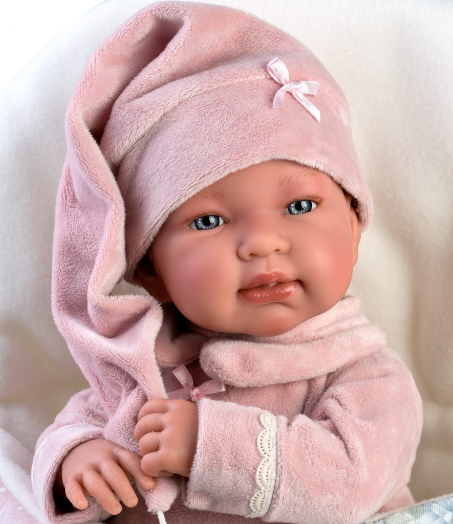 L12c Llorens levensechte babypop softbody baby pop met geluid kleding slaapzak speen 44 cm