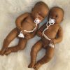 L30 Llorens levensechte babypop tweeling fullbody donker jongen en meisje inclusief speen 45 cm - Afbeelding 13