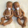 L30 Llorens levensechte babypop tweeling fullbody donker jongen en meisje inclusief speen 45 cm - Afbeelding 3
