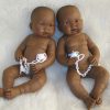 L30 Llorens levensechte babypop tweeling fullbody donker jongen en meisje inclusief speen 45 cm - Afbeelding 10