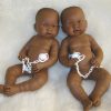 L30 Llorens levensechte babypop tweeling fullbody donker jongen en meisje inclusief speen 45 cm - Afbeelding 9