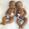 L30 Llorens levensechte babypop tweeling fullbody donker jongen en meisje inclusief speen 45 cm - Afbeelding 6