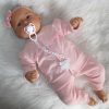 AD8a Levensechte Babypop Kristina soft body blauwe ogen in roze set met speen 52 cm - Afbeelding 7