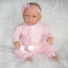 AD8a Levensechte Babypop Kristina soft body blauwe ogen in roze set met speen 52 cm - Afbeelding 5