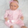 AD8a Levensechte Babypop Kristina soft body blauwe ogen in roze set met speen 52 cm - Afbeelding 13