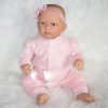 AD8a Levensechte Babypop Kristina soft body blauwe ogen in roze set met speen 52 cm - Afbeelding 3