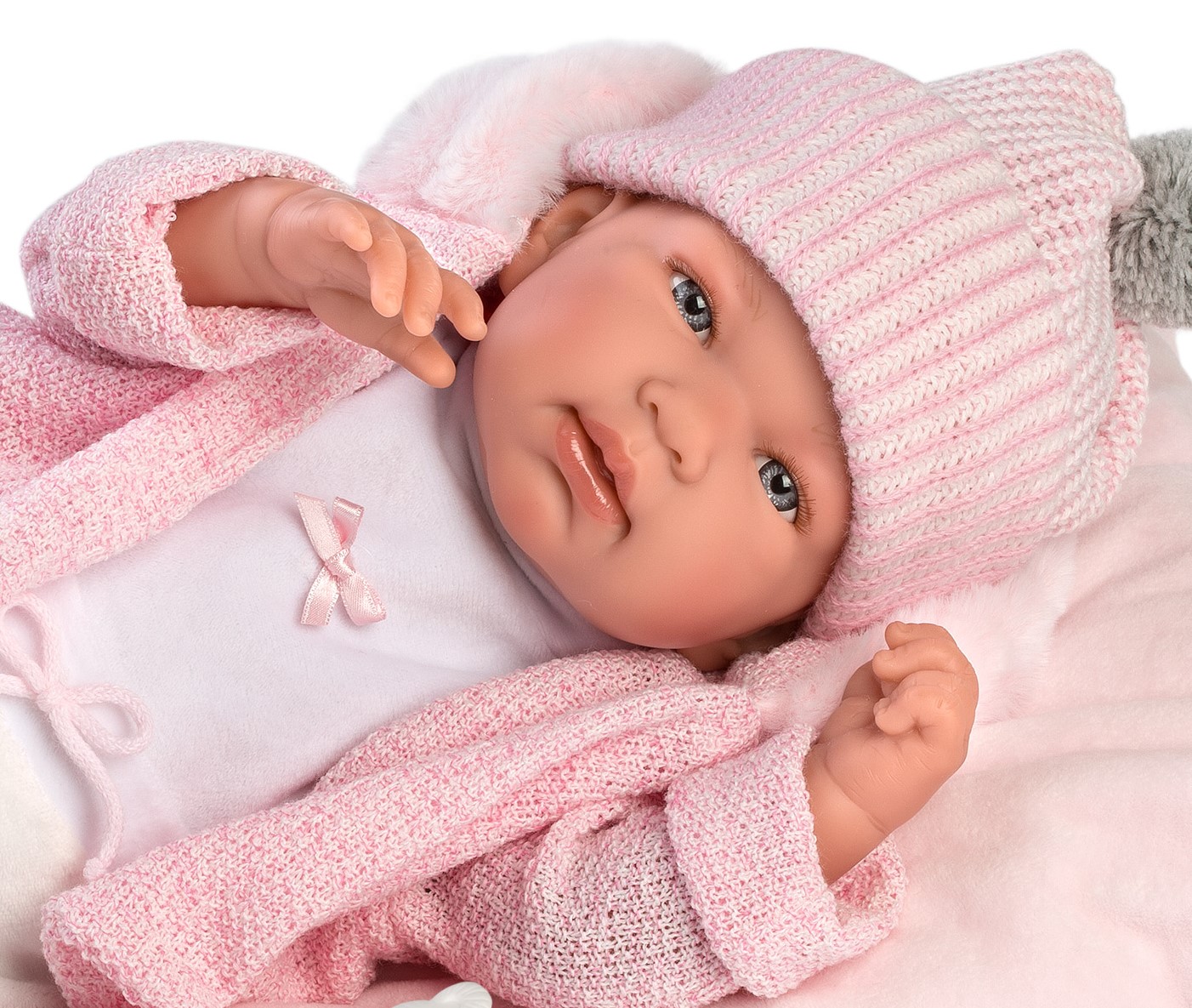 Llorens levensechte babypop softbody baby pop met geluid roze kleding kussen 44 cm – Selintoys