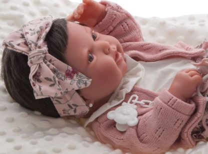 AJ07 Antonio Juan levensechte babypop meisje met haar fullbody kleding kussen en speen 43 cm - Afbeelding 14