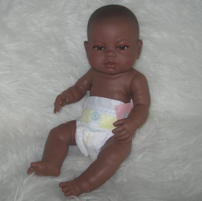 SB06 Berbesa fullbody babypop meisje donker met luier 42 cm