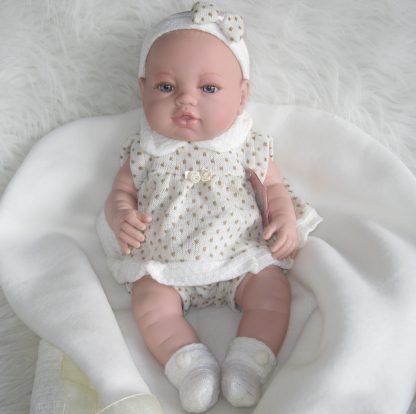 SB03c Berbesa fullbody babypop meisje blank met kleding en deken 42 cm - Afbeelding 28