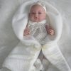 SB03c Berbesa fullbody babypop meisje blank met kleding en deken 42 cm - Afbeelding 6