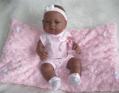 SB02 Berbesa fullbody babypop meisje donker met kleding en kussen 42 cm - Afbeelding 13