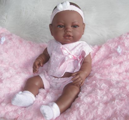 SB02 Berbesa fullbody babypop meisje donker met kleding en kussen 42 cm - Afbeelding 2