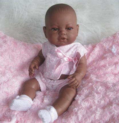 SB02 Berbesa fullbody babypop meisje donker met kleding en kussen 42 cm - Afbeelding 5