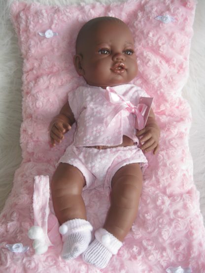 SB02 Berbesa fullbody babypop meisje donker met kleding en kussen 42 cm - Afbeelding 25
