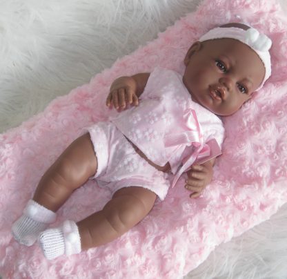 SB02 Berbesa fullbody babypop meisje donker met kleding en kussen 42 cm - Afbeelding 18