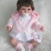 SB12a Berbesa soft body babypop met bruin haar met geluid en kleding en speen 42 cm - Afbeelding 18