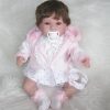 SB12a Berbesa soft body babypop met bruin haar met geluid en kleding en speen 42 cm - Afbeelding 30