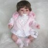 SB12a Berbesa soft body babypop met bruin haar met geluid en kleding en speen 42 cm - Afbeelding 29