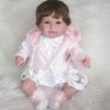SB12a Berbesa soft body babypop met bruin haar met geluid en kleding en speen 42 cm - Afbeelding 27