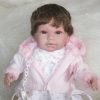 SB12a Berbesa soft body babypop met bruin haar met geluid en kleding en speen 42 cm - Afbeelding 6