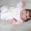 SB12a Berbesa soft body babypop met bruin haar met geluid en kleding en speen 42 cm - Afbeelding 24