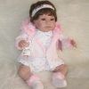 SB12a Berbesa soft body babypop met bruin haar met geluid en kleding en speen 42 cm - Afbeelding 20