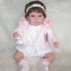 SB12a Berbesa soft body babypop met bruin haar met geluid en kleding en speen 42 cm - Afbeelding 10