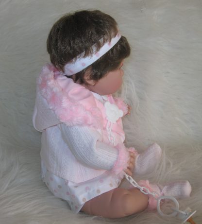 SB12a Berbesa soft body babypop met bruin haar met geluid en kleding en speen 42 cm - Afbeelding 19