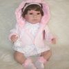 SB12a Berbesa soft body babypop met bruin haar met geluid en kleding en speen 42 cm - Afbeelding 17