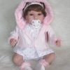 SB12a Berbesa soft body babypop met bruin haar met geluid en kleding en speen 42 cm - Afbeelding 13